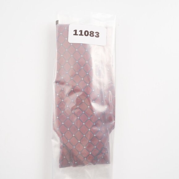 NAUTICA 100% silk neck tie burgundy maroon navy diamond pattern - Picture 6 of 6